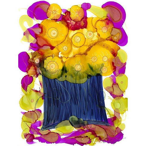 Venetian Golds I Black Modern Wood Framed Art Print with Double Matting by Baynes, Cheryl