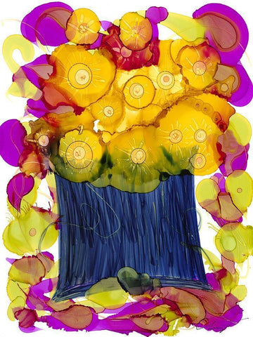 Venetian Golds I White Modern Wood Framed Art Print with Double Matting by Baynes, Cheryl