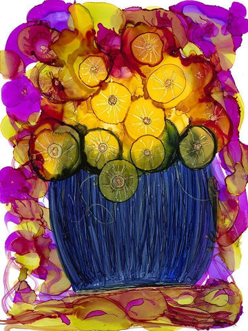 Venetian Golds II White Modern Wood Framed Art Print with Double Matting by Baynes, Cheryl