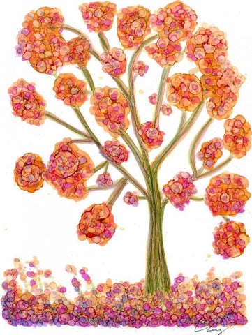 Autumn Fantasy I Black Ornate Wood Framed Art Print with Double Matting by Baynes, Cheryl