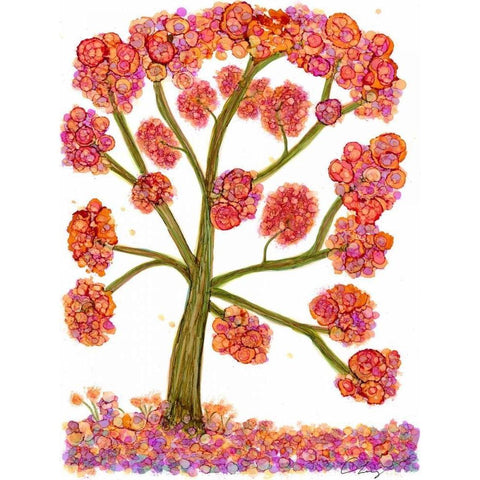 Autumn Fantasy II White Modern Wood Framed Art Print by Baynes, Cheryl