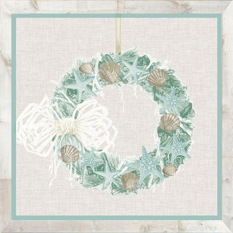 Coastal Christmas Collection A White Modern Wood Framed Art Print with Double Matting by Vision Studio