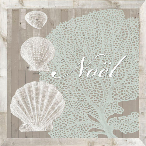 Coastal Christmas Collection G White Modern Wood Framed Art Print with Double Matting by Vision Studio