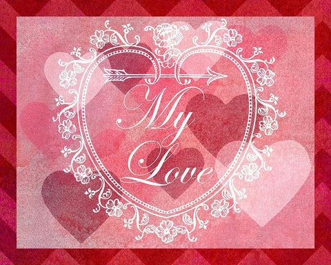 DIY Love Collection A Black Ornate Wood Framed Art Print with Double Matting by Vision Studio