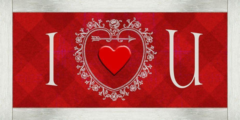 DIY Love Collection H White Modern Wood Framed Art Print with Double Matting by Vision Studio