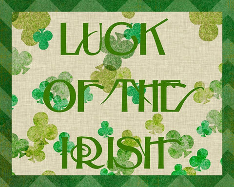 St. Pattys Collection A White Modern Wood Framed Art Print with Double Matting by Vision Studio