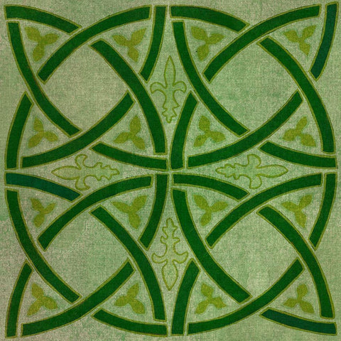 St. Pattys Collection G White Modern Wood Framed Art Print with Double Matting by Vision Studio