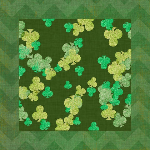 St. Pattys Collection J White Modern Wood Framed Art Print with Double Matting by Vision Studio