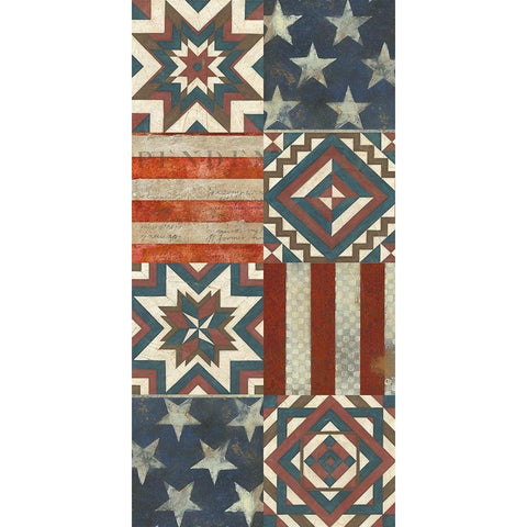 American Quilt J Black Modern Wood Framed Art Print with Double Matting by Vision Studio