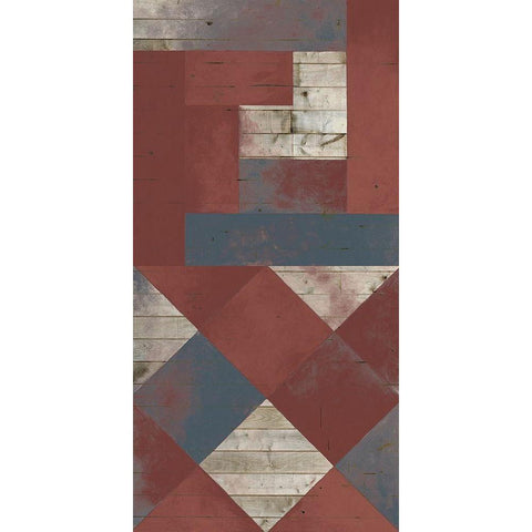 American Quilt L White Modern Wood Framed Art Print by Vision Studio