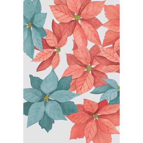 Christmas Poinsettias Collection E Gold Ornate Wood Framed Art Print with Double Matting by Popp, Grace