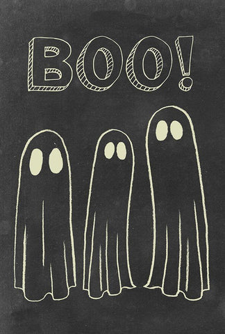 Spooky Chalkboard Collection F Black Ornate Wood Framed Art Print with Double Matting by Popp, Grace