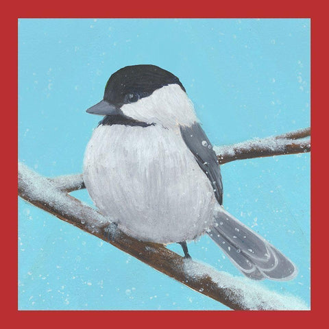 Chickadee Christmas Collection I White Modern Wood Framed Art Print by Popp, Grace