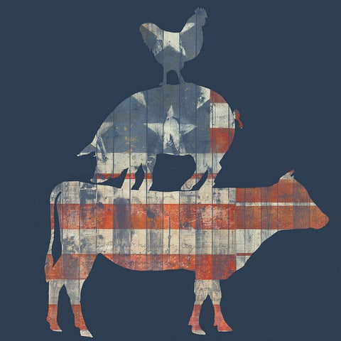 Fourth on the Farm Collection A Black Modern Wood Framed Art Print by Studio W