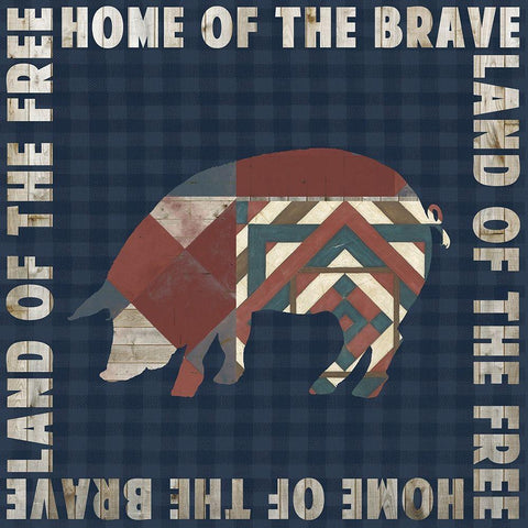 Fourth on the Farm Collection F White Modern Wood Framed Art Print with Double Matting by Studio W