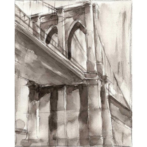 Sepia Bridge Study II Black Modern Wood Framed Art Print by Harper, Ethan