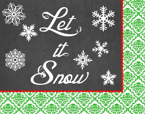 Let it Snow Collection A White Modern Wood Framed Art Print with Double Matting by Vess, June Erica