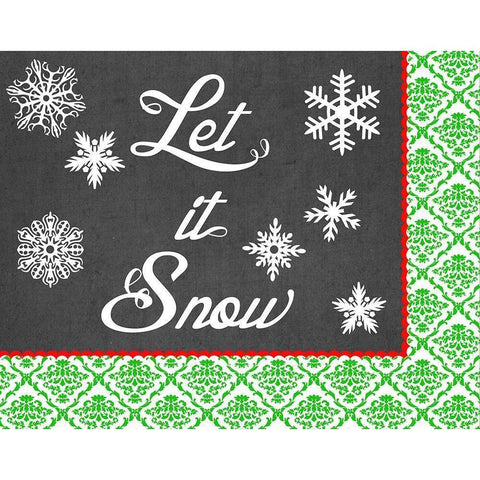 Let it Snow Collection A Gold Ornate Wood Framed Art Print with Double Matting by Vess, June Erica