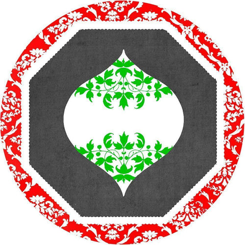 Let it Snow Collection C Black Ornate Wood Framed Art Print with Double Matting by Vess, June Erica