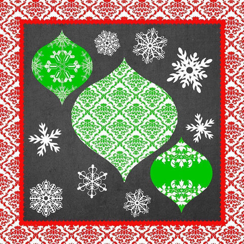 Let it Snow Collection G Gold Ornate Wood Framed Art Print with Double Matting by Vess, June Erica