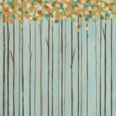 Birch Grove II Black Modern Wood Framed Art Print with Double Matting by Vess, June Erica