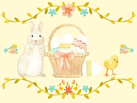 Sweet Easter Collection A White Modern Wood Framed Art Print with Double Matting by Vess, June Erica