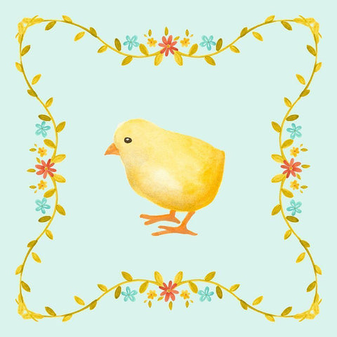 Sweet Easter Collection F Black Ornate Wood Framed Art Print with Double Matting by Vess, June Erica