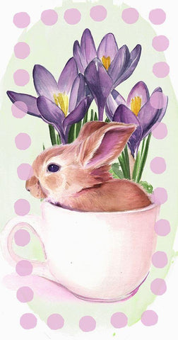 Bunny Crossing Collection B Black Ornate Wood Framed Art Print with Double Matting by Parker, Jennifer Paxton