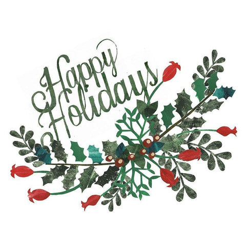 Cut Wreath Christmas Collection A White Modern Wood Framed Art Print by Moore, Regina