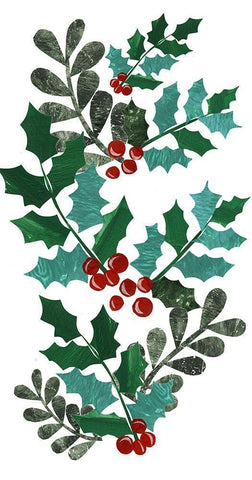 Cut Wreath Christmas Collection B White Modern Wood Framed Art Print with Double Matting by Moore, Regina