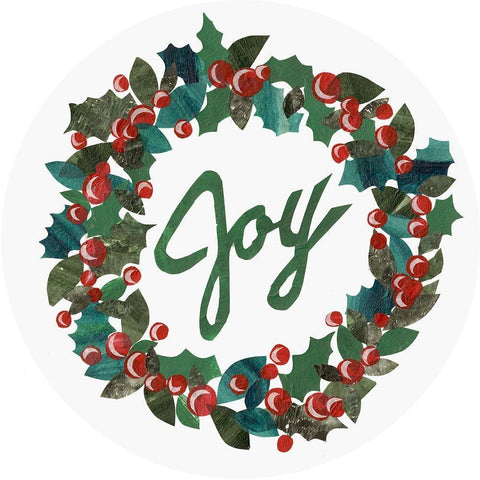 Cut Wreath Christmas Collection C Black Ornate Wood Framed Art Print with Double Matting by Moore, Regina