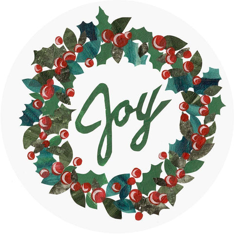 Cut Wreath Christmas Collection C White Modern Wood Framed Art Print by Moore, Regina