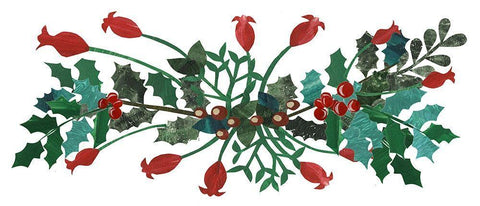 Cut Wreath Christmas Collection D Black Ornate Wood Framed Art Print with Double Matting by Moore, Regina