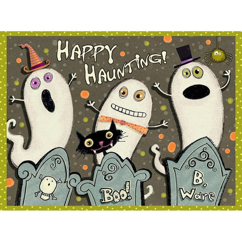 Happy Haunting Collection A Black Modern Wood Framed Art Print with Double Matting by Eisner, Viv