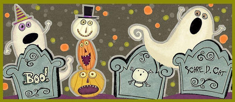 Happy Haunting Collection D White Modern Wood Framed Art Print with Double Matting by Eisner, Viv