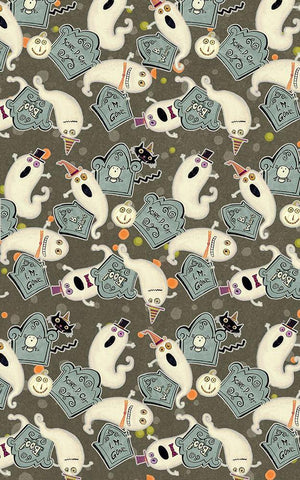 Happy Haunting Collection E White Modern Wood Framed Art Print with Double Matting by Eisner, Viv