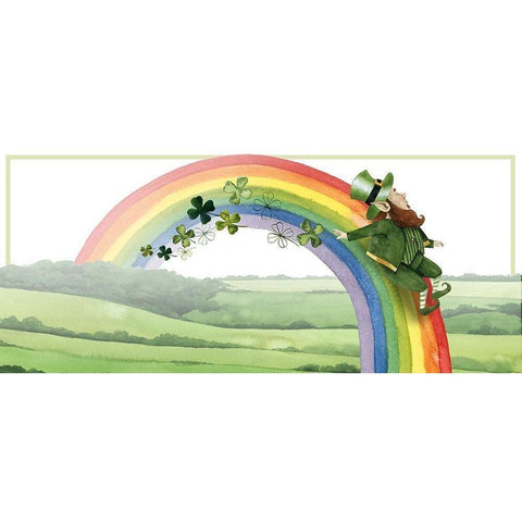 Leprechauns Rainbow Collection D Gold Ornate Wood Framed Art Print with Double Matting by Popp, Grace