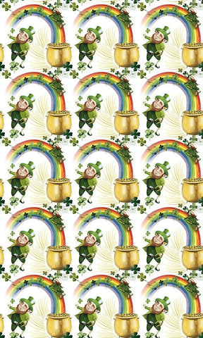 Leprechauns Rainbow Collection E Black Ornate Wood Framed Art Print with Double Matting by Popp, Grace