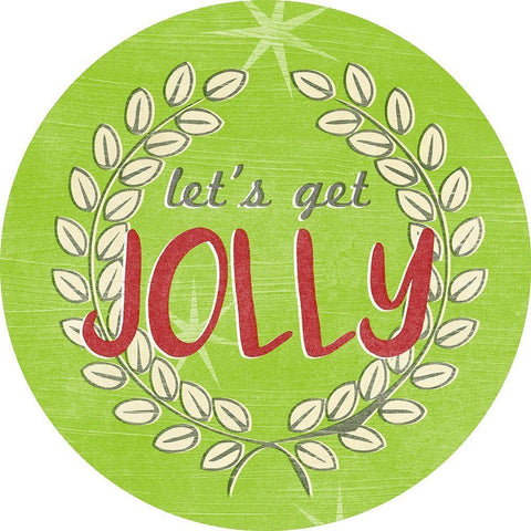 Lets Get Jolly Collection C White Modern Wood Framed Art Print with Double Matting by Vess, June Erica