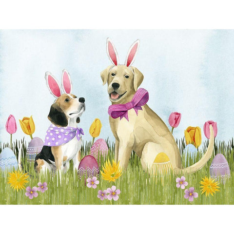 Puppy Easter Collection A White Modern Wood Framed Art Print by Popp, Grace