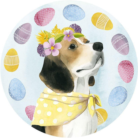 Puppy Easter Collection C White Modern Wood Framed Art Print by Popp, Grace