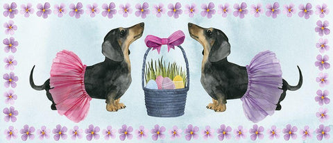 Puppy Easter Collection D Black Ornate Wood Framed Art Print with Double Matting by Popp, Grace