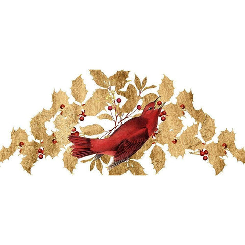 Red Bird Christmas Collection D White Modern Wood Framed Art Print by Studio W