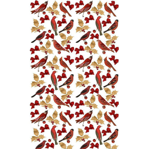 Red Bird Christmas Collection E White Modern Wood Framed Art Print by Studio W