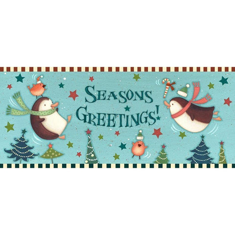 Sledding Snowmen Collection D Black Modern Wood Framed Art Print with Double Matting by Eisner, Viv