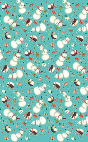 Sledding Snowmen Collection E White Modern Wood Framed Art Print with Double Matting by Eisner, Viv