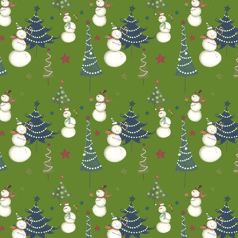 Sledding Snowmen Collection G White Modern Wood Framed Art Print with Double Matting by Eisner, Viv