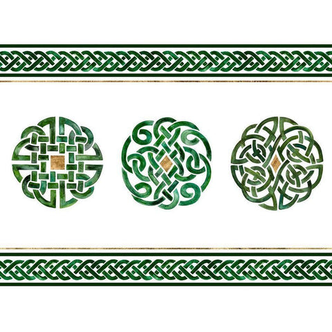 Celtic Knot Collection A Black Modern Wood Framed Art Print with Double Matting by Borges, Victoria