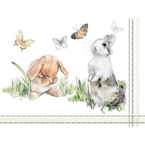 English Bunnies Collection A Black Modern Wood Framed Art Print with Double Matting by Parker, Jennifer Paxton