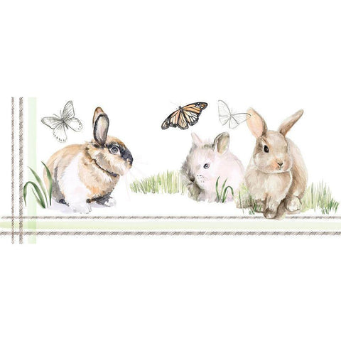 English Bunnies Collection D White Modern Wood Framed Art Print by Parker, Jennifer Paxton